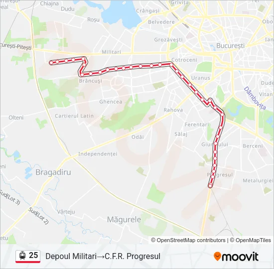 25 Tram Line Map
