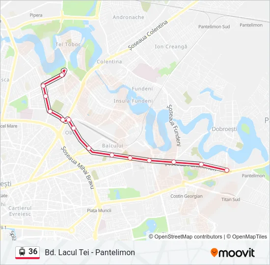 36 Tram Line Map