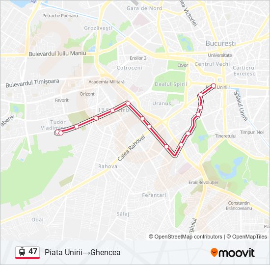 47 tram Line Map