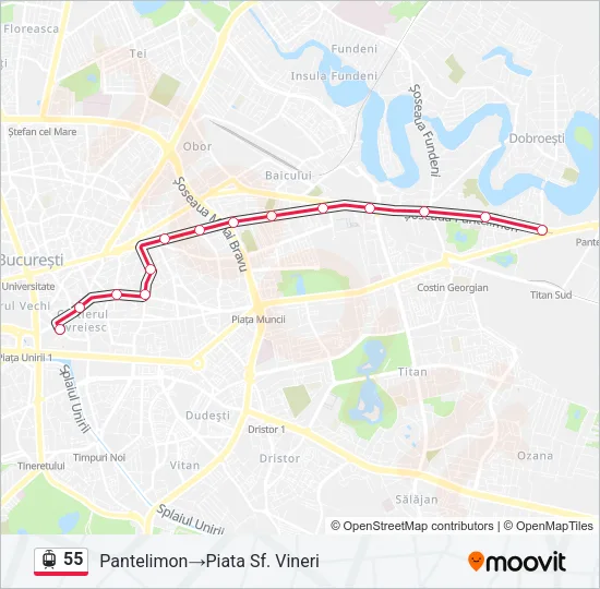 55 Tram Line Map