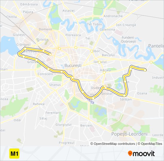 M1 metro Line Map