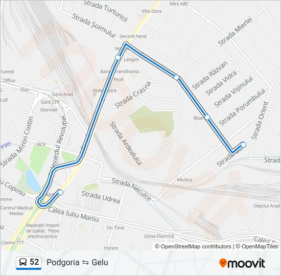 52 Bus Line Map