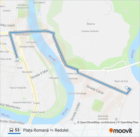 53 Bus Line Map