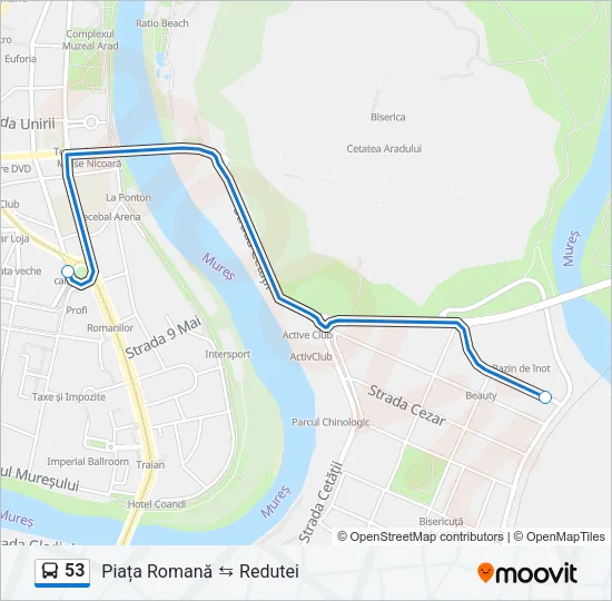 53 Bus Line Map