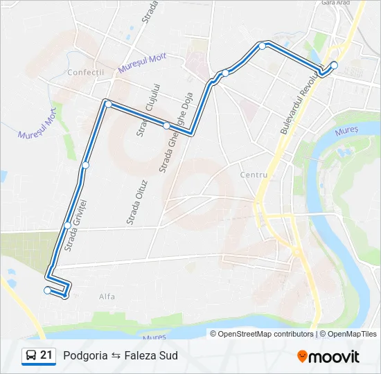 21 Bus Line Map