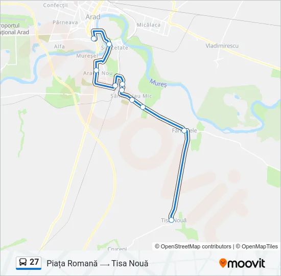 27 Bus Line Map