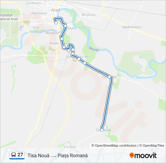 27 Bus Line Map