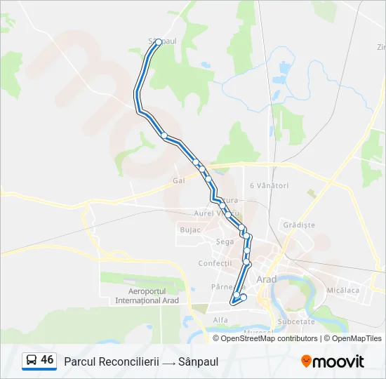 46 Bus Line Map