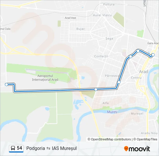 54 Bus Line Map