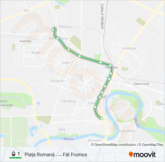 1 Light Rail Line Map