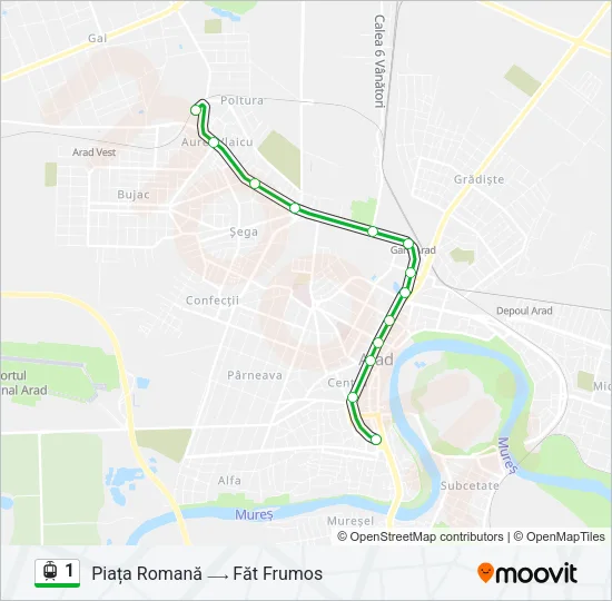 1 Light Rail Line Map
