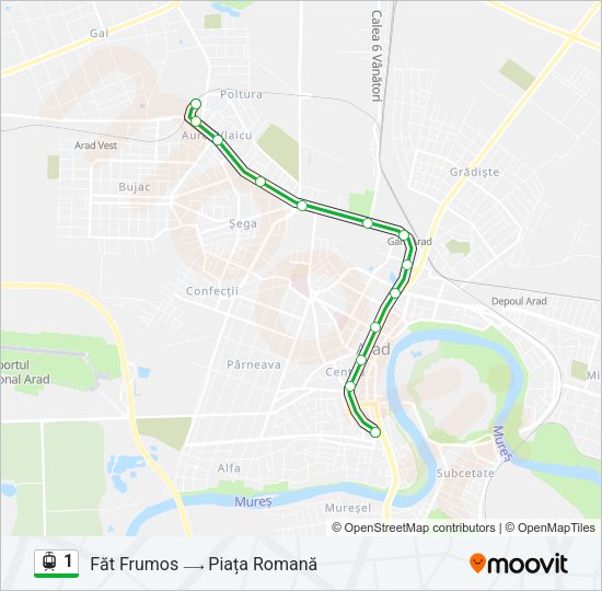 1 Light Rail Line Map