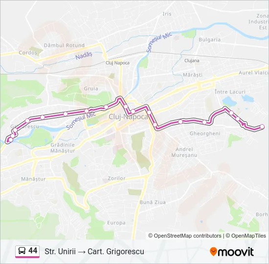 44 Bus Line Map