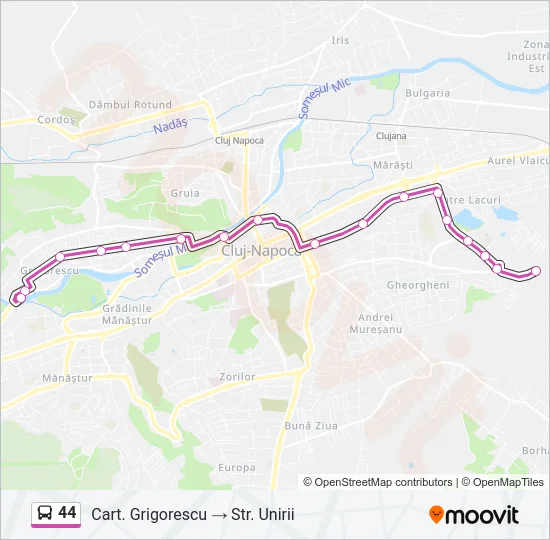 44 Bus Line Map