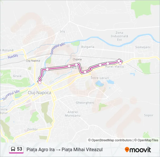 53 Bus Line Map