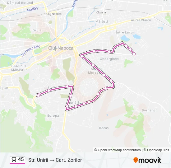 45 Bus Line Map