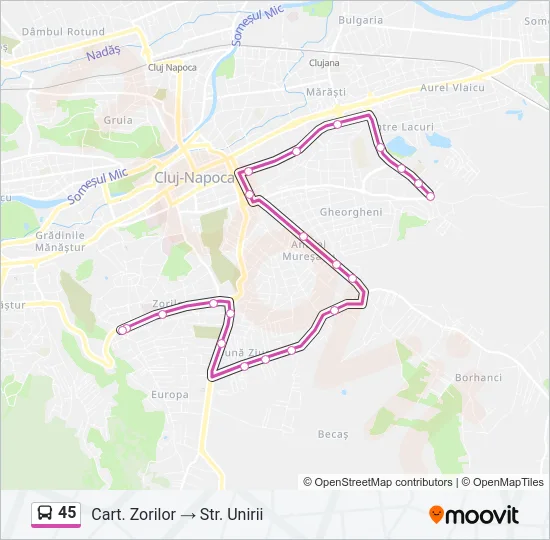 45 Bus Line Map