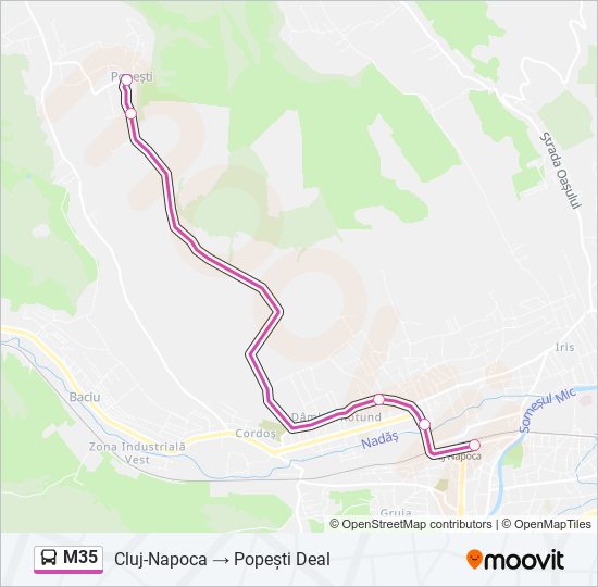 M35 bus Line Map