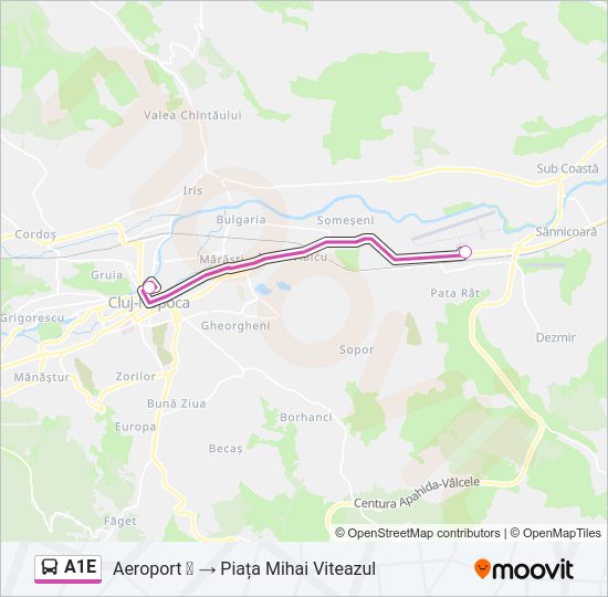 A1E Bus Line Map