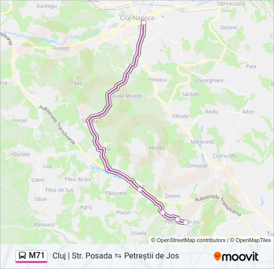 M71 Bus Line Map