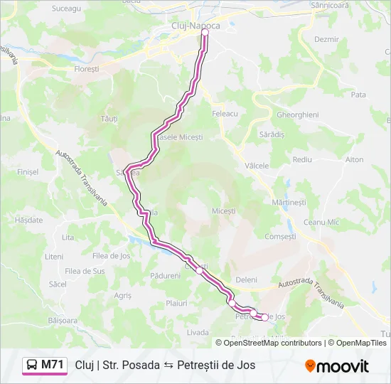 M71 Bus Line Map