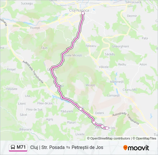 M71 Bus Line Map