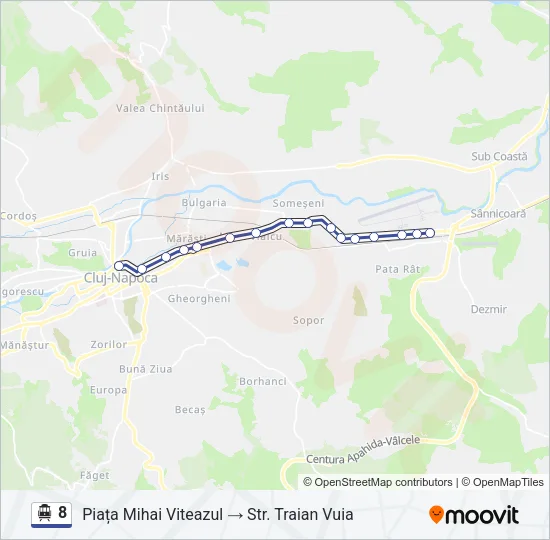 8 Trolleybus Line Map