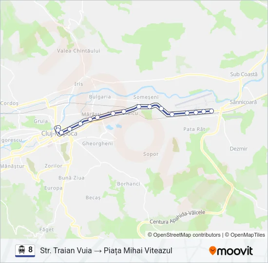 8 Trolleybus Line Map