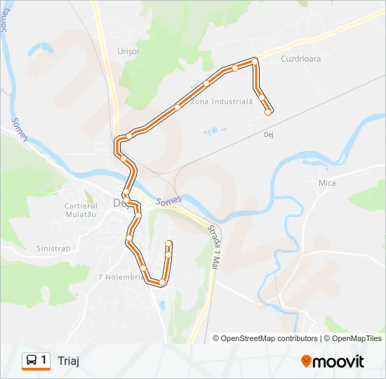 1 Bus Line Map