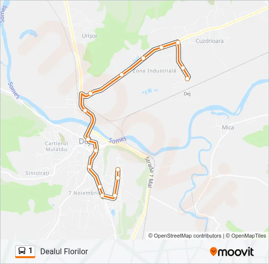 1 Bus Line Map