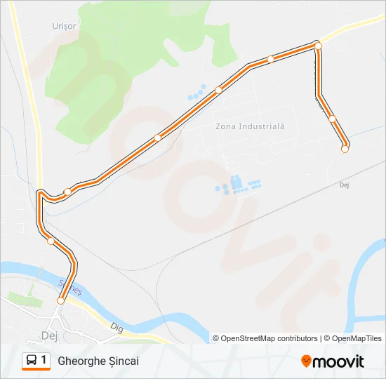 1 Bus Line Map
