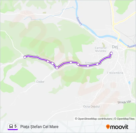 5 Bus Line Map