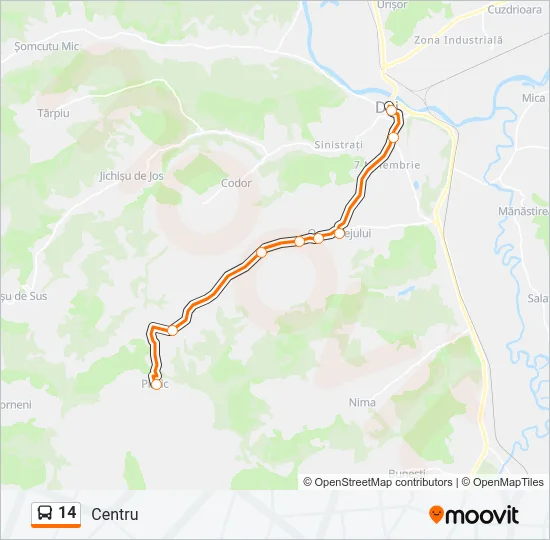 14 Bus Line Map