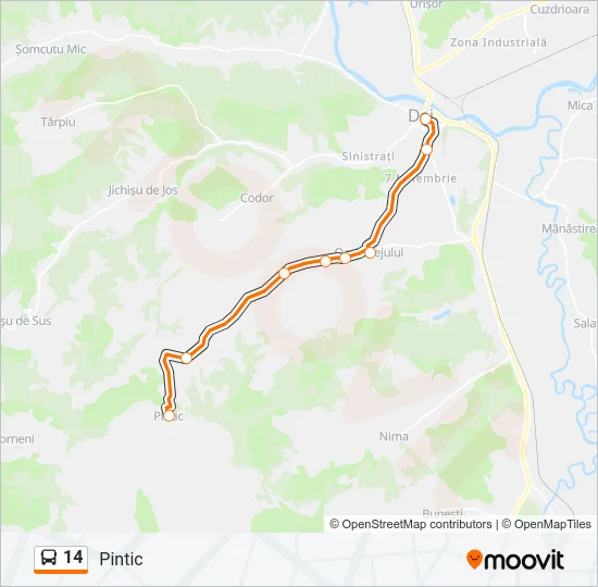 14 Bus Line Map