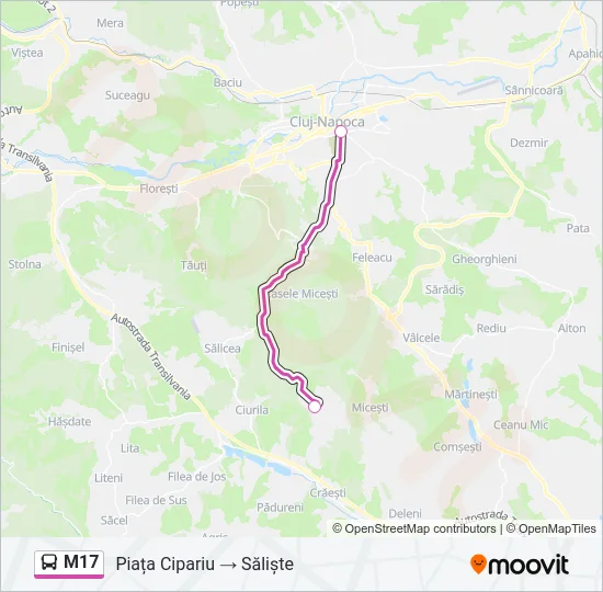 M17 Bus Line Map