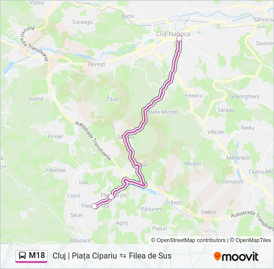 M18 Bus Line Map