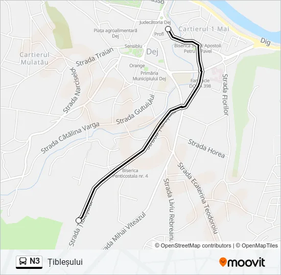 N3 Bus Line Map