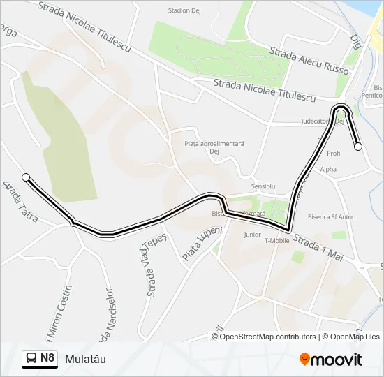 N8 Bus Line Map