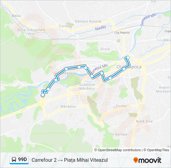 99D Bus Line Map