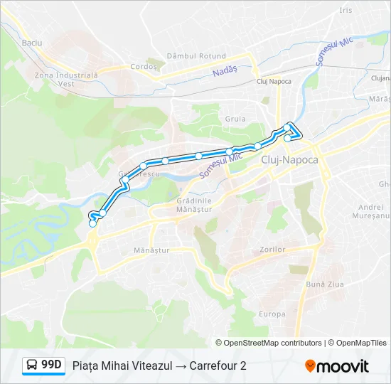 99D Bus Line Map