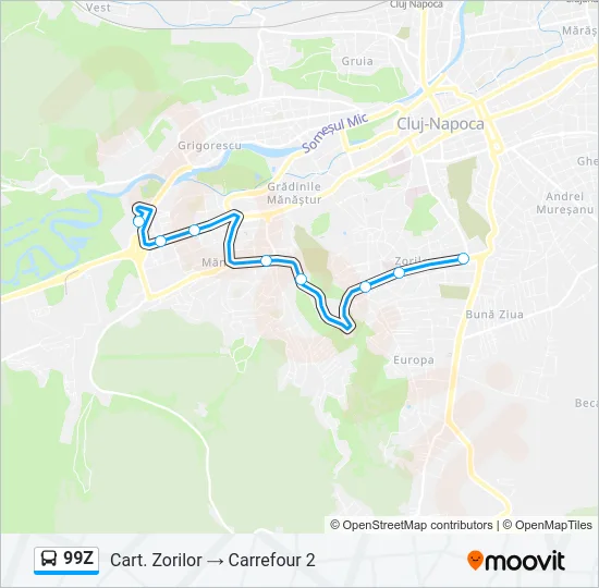 99Z Bus Line Map