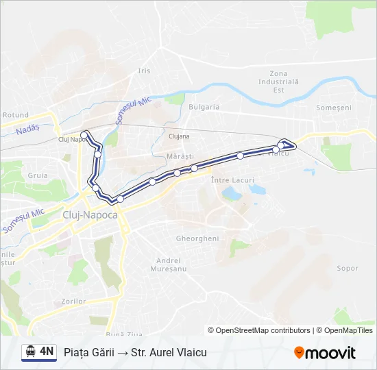 4N Trolleybus Line Map
