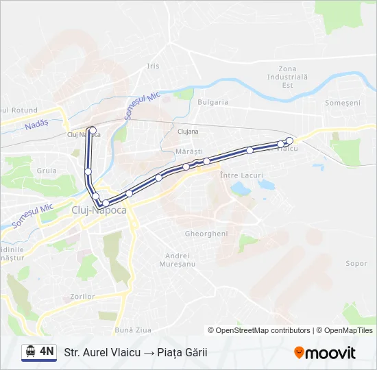 4N Trolleybus Line Map