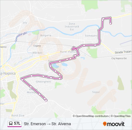57L Bus Line Map