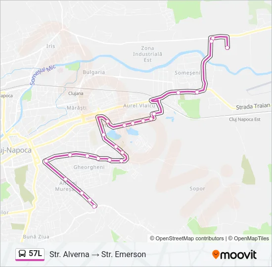57L Bus Line Map