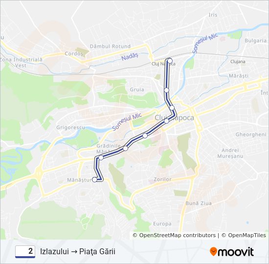 2 trolleybus Line Map