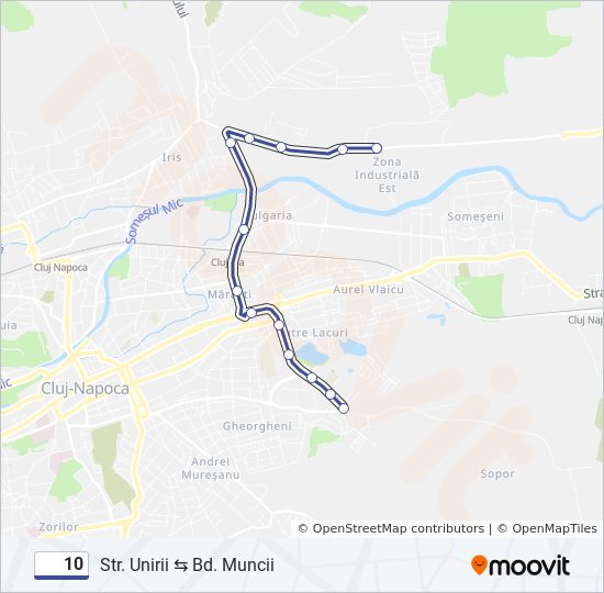 10 trolleybus Line Map