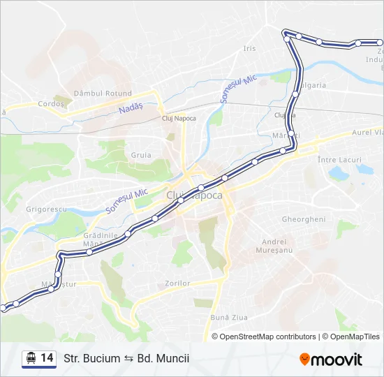14 Trolleybus Line Map