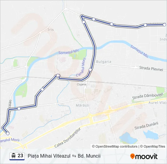 23 Trolleybus Line Map