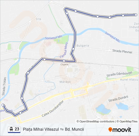 23 Trolleybus Line Map